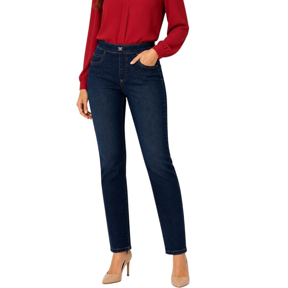 Rafaella Skinny‎ Jeans Women Size 10 Dark Blue Pull On Stretch Denim Jeggings